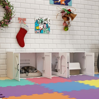 Modern Cat Litter Box Furniture With Double Room