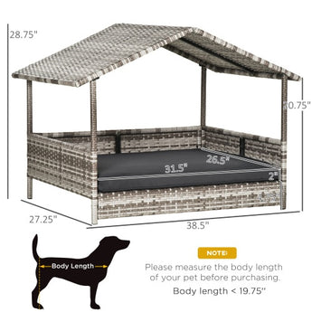 The Rattan Dog House With Canopy Is Suitable For Small And Medium-sized Dogs